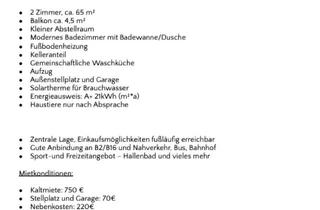 Wohnung mieten in Donauwörtherstr. 10+11, 86663 Asbach-Bäumenheim, Helle Moderne 2-Zimmer-Wohnung im 1. OG in Asbach-Bäumenheim