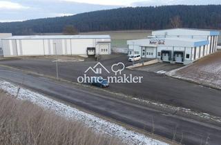Gewerbeimmobilie kaufen in 92690 Pressath, gepflegtes Industrie-Objektduo (Lagerhalle, Tiefkühlhaus) mit unbebautem Grundstück (7.900 m²)