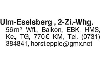 Wohnung mieten in 89075 Ulm, Ulm Eselsberg