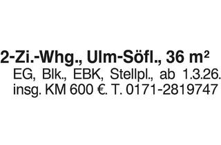 Wohnung mieten in 89081 Ulm, 2-Zi.-Whg, Ulm-Söfl.