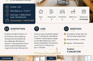 Wohnung mieten in Am Markt 12, 23730 Neustadt, Möblierte 3-Zimmer-Wohnung