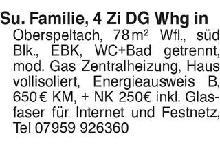 Wohnung mieten in 74586 Frankenhardt, 4 Zi Whg Oberspeltach