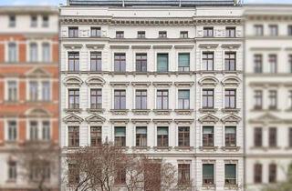 Wohnung kaufen in 04105 Zentrum-Nord, Zentrum-Nord Leipzig – Stilvolle, denkmalgeschützte 2-Zimmer-Dachgeschosswohnung mit eigener Loggia