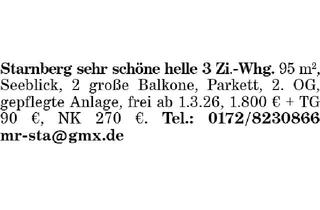 Wohnung mieten in 82319 Starnberg, Starnberg sehr schöne helle 3 Zi.-Whg.