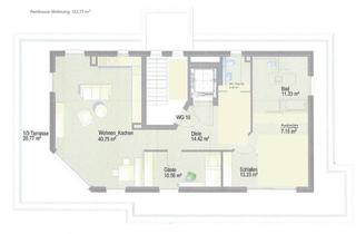 Penthouse mieten in Hildegardstraße, 86825 Bad Wörishofen, Exklusives Penthouse mit 3 Zimmer und Dachterrasse