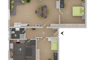 Wohnung mieten in Bahnhofstraße 16, 68642 Bürstadt, 3Z-Wohnung mit EBK, Gartennutzung und Waldrandlage in besonderem Ambiente
