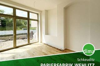 Wohnung mieten in Fabrikstraße 25, 04435 Schkeuditz, ERSTBEZUG sanierte Papierfabrik | Maisonette-Whg. mit Südwest-Terrasse, Garten, Gäste-WC, EBK mögl.