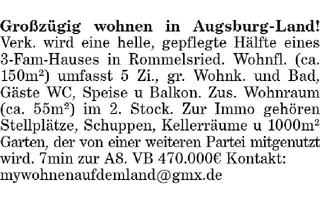 Wohnung kaufen in 86500 Kutzenhausen, Großzügig wohnen in Augsburg-Land!