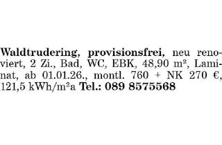 Wohnung mieten in 81827 München, 2 Zi.-Wohnung Waldtrudering