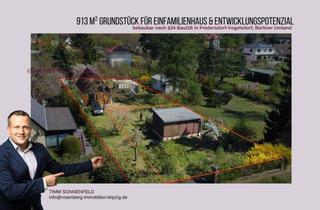 Grundstück zu kaufen in Jahnstraße, 15370 Fredersdorf-Vogelsdorf, Grundstück für Einfamilienhaus in Berliner Umland – 913 m² nach §34 BauGB bebaubar