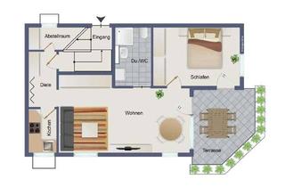 Wohnung mieten in Hangweg 14, 72574 Bad Urach, Helle 2-Zimmer Terrassenwohnung vollmöbliert mit Garten in Bad Urach Kurgebiet