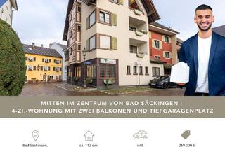 Wohnung kaufen in Fabrikgasse, 79713 Bad Säckingen, Mitten im Zentrum von Bad Säckingen | 4-Zi.-Wohnung mit zwei Balkonen und Tiefgaragenplatz