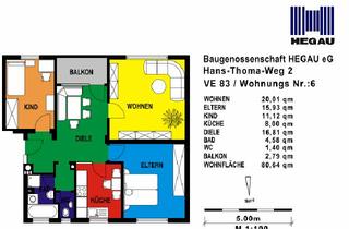 Wohnung mieten in Hans-Thoma-Weg, 78333 Stockach, 3 Zimmerwohnung in Stockach