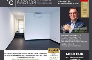 Haus mieten in Heinrichstraße 24, 50226 Frechen, MODERNE DOPPELHAUSHÄLFTE ZUR MIETE IN FRECHEN CITY BEI KÖLN MIT GROßEM GARTEN UND ZWEI TERRASSEN