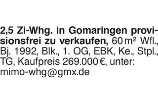 Wohnung kaufen in 72810 Gomaringen, Wohnung in Gomaringen provisionsfrei zu verkaufen,