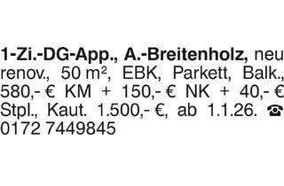 Wohnung mieten in 72076 Tübingen, 1 Zimmer App.