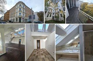 Wohnung mieten in 04103 Leipzig, Helle DG-Wohnung mit Galerie, ca. 64 m² WZ, Kamin, Gäste-WC, gr. Balkon, Lift, SP mgl.