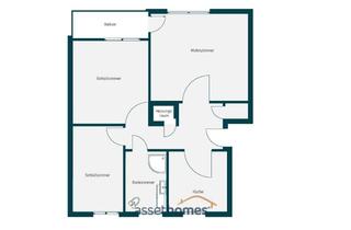 Wohnung kaufen in Breite Straße, 33790 Halle, 3ZKB mit Garage & Balkon im EG – sofort frei, 73 m² in Halle-Künsebeck