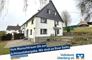 Doppelhaushälfte kaufen in 51545 Waldbröl, Charmante Fachwerk-Doppelhaushälfte mit großem Grundstück und Garage