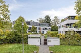 Wohnung kaufen in 40593 Düsseldorf, Düsseldorf Benrath - Traumhafte Rheinlage: Erdgeschosswohnung mit großem Garten, 3 Terrassen und Tiefgaragenstellplätzen