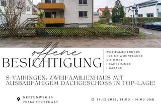 Haus kaufen in 70565 Stuttgart, Stuttgart Vaihingen - S-Vaihingen: Zweifamilienhaus mit ausbaufähigem DG in top-Lage!