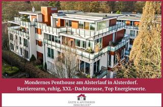 Penthouse kaufen in 22337 Alsterdorf, Ruhiges Penthouse am Alsterlauf in Alsterdorf mit XXL-Dachterrasse. Barrierearm & Top Energiewerte.