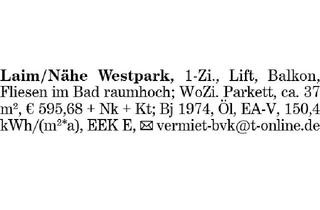 Wohnung mieten in 80689 München, Laim/Nähe Westpark