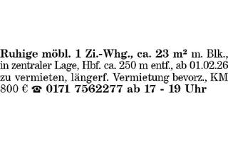 Wohnung mieten in 80331 München, Ruhige möbl. 1 Zi.-Whg.