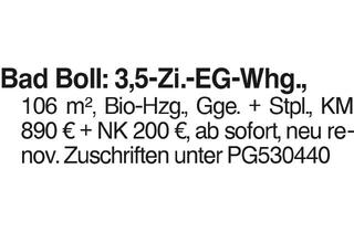 Wohnung mieten in 73087 Bad Boll, Bad Boll 4-Zi.-EG-Whg.