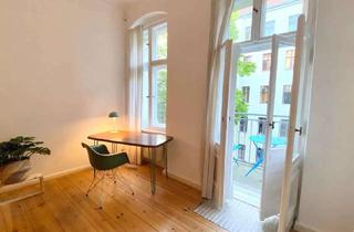 Immobilie mieten in Geßlerstraße, 10829 Schöneberg, Zwischenmiete ab sofort bis 31.03.26: möblierte Altbau 2-Zimmer Wohnung mit Balkon in Schöneberg