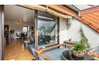 Wohnung kaufen in 51143 Porz, Wunderbare Aussicht! Lichtdurchflutetes Dachgeschoss mit Südost-Balkon & zeitloser Ausstattung