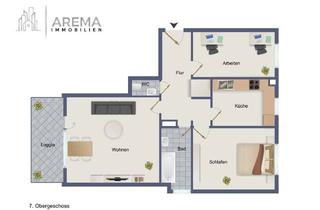 Wohnung mieten in Strandpromenade, 63110 Rodgau, Ideale 3-Zimmer-Wohnung mit Balkon & Garage – 7. OG, ca. 77 m²