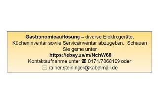 Gewerbeimmobilie kaufen in 68309 Mannheim, Gastronomieauflösung