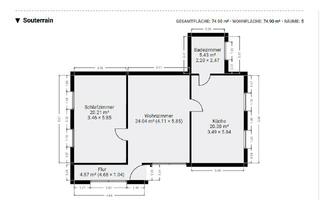 Wohnung mieten in 64521 Groß-Gerau, 2-ZKB Souterrain-Wohnung in Groß-Gerau/Wallerstädten