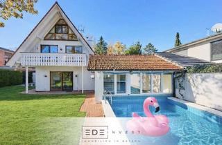 Einfamilienhaus kaufen in 82166 Gräfelfing, Doppelhaushälfte mit Einfamilienhaus Gefühl in Gräfelfing mit Wintergarten, Swimming Pool, Sauna uvm