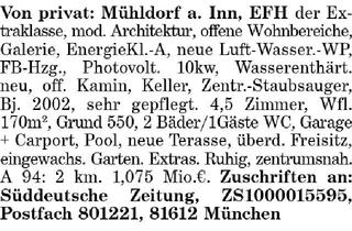 Haus kaufen in 84453 Mühldorf, Von privat: Mühldorf a. Inn, EFH