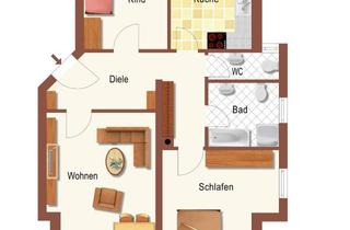 Wohnung kaufen in 91315 Höchstadt, Niedriges Hausgeld und sofort bezugsfrei! ! 3-Zimmer-Wohnung, Balkon und zusätzliches Dachstudio.