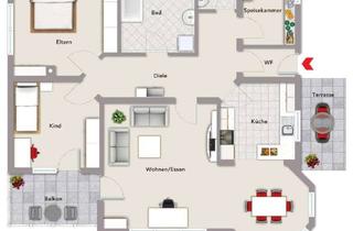 Wohnung mieten in 75196 Remchingen, Gepflegte 3,5-Zimmer-Wohnung mit Balkon, Terrasse und Einbauküche in Remchingen-Singen