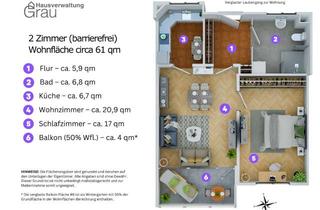Wohnung kaufen in Parkstraße, 85640 Putzbrunn, Senioren-Wohnung (barrierefrei, 61 qm, 2 Zimmer) in schöner Park-Residenz – ab Februar bezugsfrei