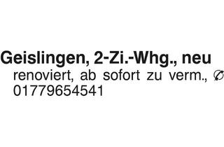 Wohnung mieten in 73061 Ebersbach, Geislingen, 2-Zi.-Whg.