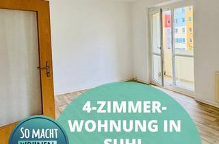 Wohnung mieten in Neuer Friedberg 12, 98527 Suhl, Viel Platz! 4-Zimmer-Wohnung mit Balkon, bequem mit Aufzug zu erreichen