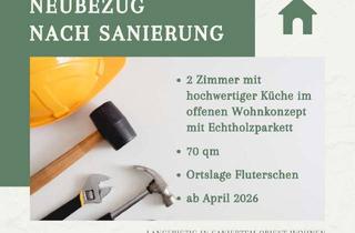 Wohnung mieten in 57614 Fluterschen, Erstbezug nach Sanierung - offenes Wohnkonzept mit Echtholzparkett und Terrasse