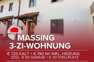 Wohnung mieten in 84323 Massing, Massing! 3-Zimmerwohnung in bevorzugter Siedlungslage mit Garage und Stellplatz (250820)