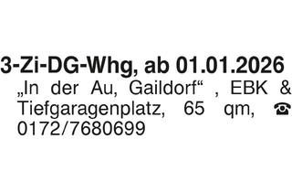 Wohnung mieten in 74405 Gaildorf, 3-Zi-DG-Wohnung In der Au, Gaildorf