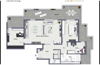 Penthouse mieten in Schriesheimer Straße 2c, 68542 Heddesheim, 4 ZKB Penthouse mit atemberaubenden Blick Whirlpool Kamin