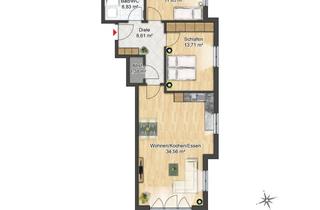 Wohnung mieten in Laufener Straße 73, 83395 Freilassing, Wohnung mit Einbauküche und Balkon: 3-Zimmer-Wohnung in Freilassing