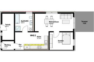 Wohnung mieten in 88483 Burgrieden, EG-Erstbezug 2,5 Zimmer mit Gartenanteil
