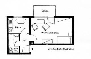 Wohnung mieten in 74072 Heilbronn, frisch renovierte 1-Zimmer-Wohnung mit Einbauküche und Südbalkon in Stadtnähe
