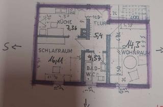 Wohnung mieten in Adolf-Damaschke-Straße, 64319 Pfungstadt, Helle 2-Zimmer-Wohnung im 2. OG in Pfungstadt