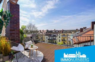 Wohnung kaufen in Kobergerstraße 39, 90408 Nürnberg, Mit Seltenheitswert: Wohnen auf zwei Ebenen mit 36 m² Dachterrasse